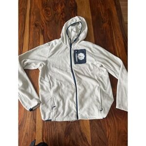 Ventures Endurance Mens Cream Zigzag Fleece Hoodie Maine Coast Marathon L